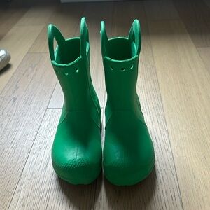 Crocs Kids' Handle It Rain Boots , Grass Green, 10 Toddler